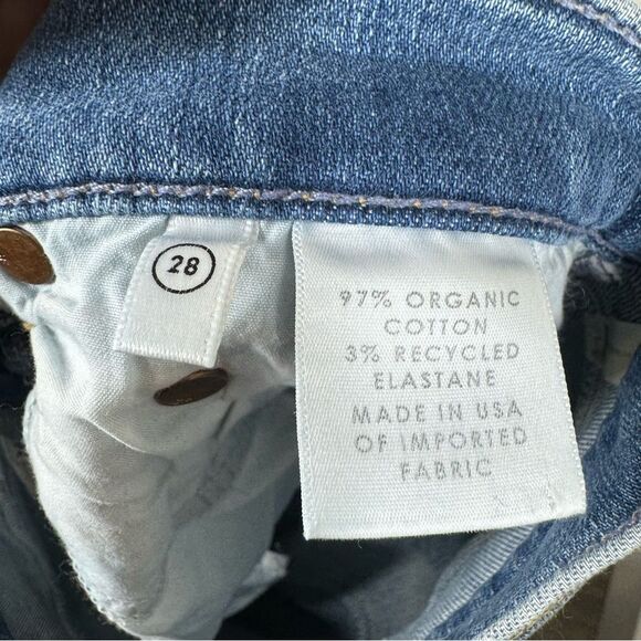 GRLFRND Reed Jeans in Come Over Wash Raw Hem High Rise Crop Size 28 - Picture 7 of 10